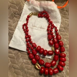 India Hicks Flame Tree Necklace, RED Beaded Retired Item